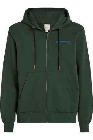 Calvin Klein Embroidered Logo Zip Through Tops Sweat-shirts & Hoodies Hoodies Green