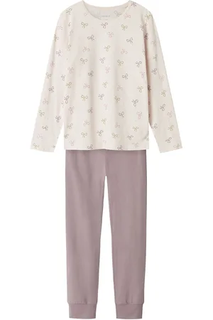 NAME IT Nkfnightset Barely Pink Bow Noos Pyjamasetti Pyjama Purple