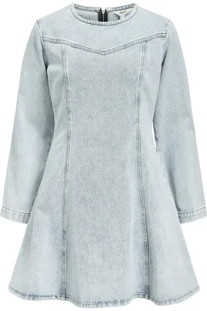 Object Objyulian L/S Denim Dress 137 Lyhyt Mekko Blue