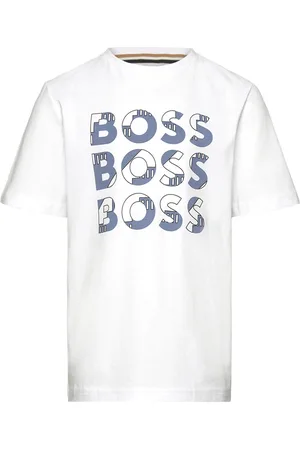 HUGO BOSS Short Sleeves Tee-Shirt Tops T-shirts Short-sleeved White