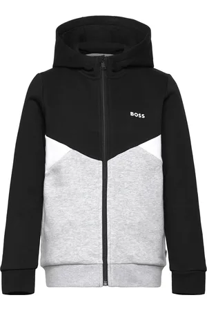 HUGO BOSS Hooded Cardigan Tops Sweat-shirts & Hoodies Hoodies Black
