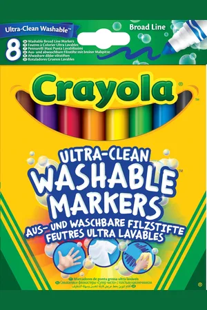 Crayola 8 Ultra Clean Washable Broad Markers Toys Creativity Drawing & Crafts Drawing Coloured Pencils Multi/patterned