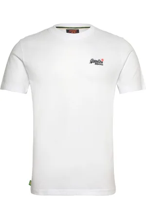 Superdry Essential Contrast Emb Tee Tops T-shirts Short-sleeved White