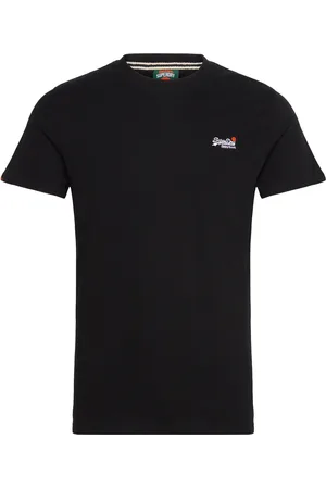 Superdry Essential Contrast Emb Tee Tops T-shirts Short-sleeved Black