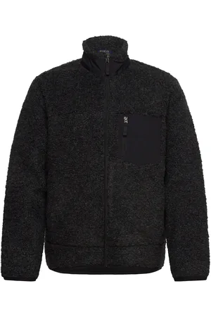Ralph Lauren Pile Fleece Hybrid Jacket Tops Sweat-shirts & Hoodies Fleeces Black