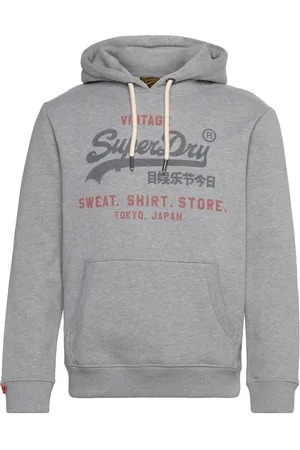 Superdry Vl Heritage Relaxed Hood Tops Sweat-shirts & Hoodies Hoodies Grey