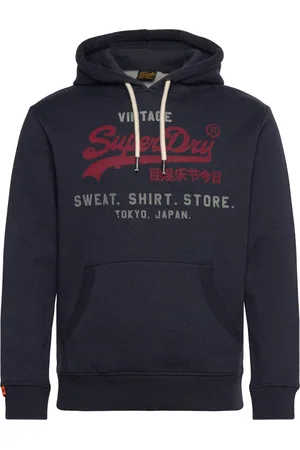 Superdry Vl Heritage Relaxed Hood Tops Sweat-shirts & Hoodies Hoodies Navy
