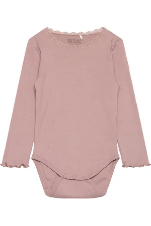 Huttelihut Body Ls Rib Bodies Long-sleeved Pink