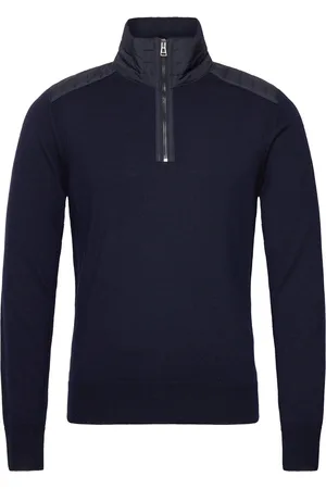 Belstaff Kilmington Quarter Zip Jumper Dark Ink Tops Knitwear Half Zip Jumpers Navy
