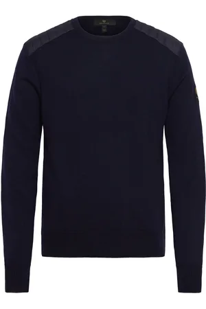 Belstaff Kerrigan Crewneck Jumper Pumice Tops Knitwear Round Necks Navy