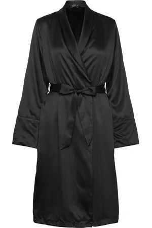 Hunkemöller Robe Long Satin Fleece Aamutakki Black