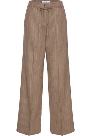 DAY Birger et Mikkelsen Matt - Graphic Wool Stripe Designers Trousers Suitpants Brown