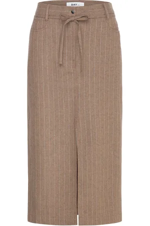DAY Birger et Mikkelsen Jody - Graphic Wool Stripe Designers Knee-length & Midi Skirts Brown