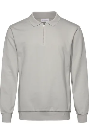 Lindbergh Jersey Pique W Zip L/S Tops Polos Long-sleeved Grey