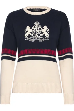 Ralph Lauren Embroidered-Crest Cotton Sweater Tops Knitwear Jumpers Multi/patterned