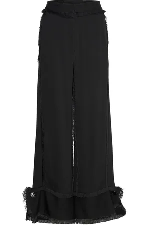 DAY Birger et Mikkelsen Theodor - Matte Crepe Designers Trousers Wide Leg Black