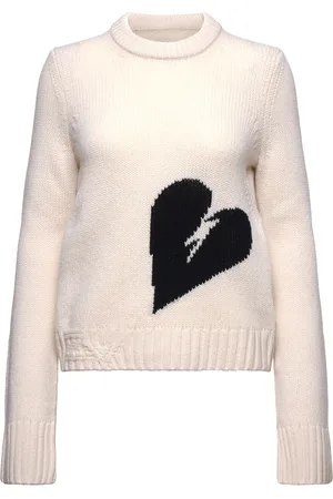 Zadig & Voltaire Malty We Heart Tops Knitwear Jumpers Cream