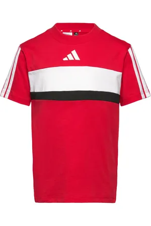 adidas J 3S Tib T Tops T-shirts Short-sleeved Red