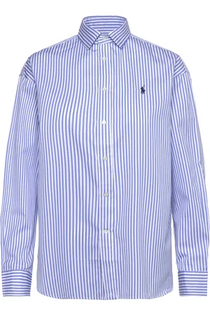 Ralph Lauren Relaxed Fit Striped Cotton Shirt Tops Shirts Long-sleeved Blue