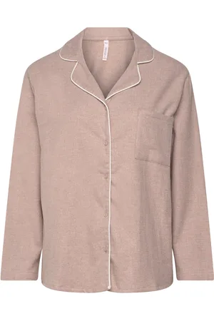 Hunkemöller Jacket Ls Flannel Essentials Pyjama Beige