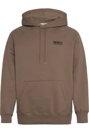 WoodWood Wwfred Penseur Hoodie Tops Sweat-shirts & Hoodies Hoodies Brown