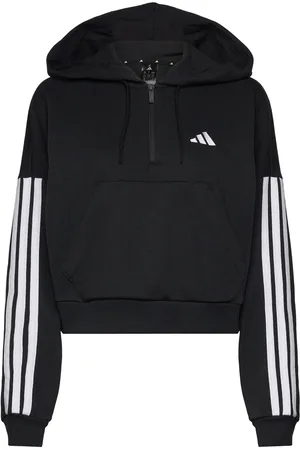 adidas W 3S Ft Qz Hd Sport Women Sport Clothing Sport Sweat-shirts & Hoodies Sport Sweat-shirts Black