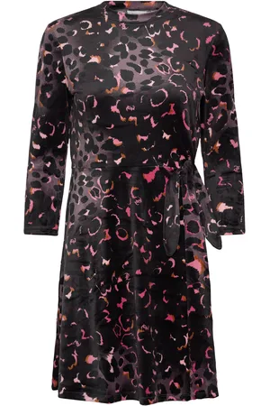 Juicy Couture Juicy Leopard Print Velour Dress Polvipituinen Mekko Black