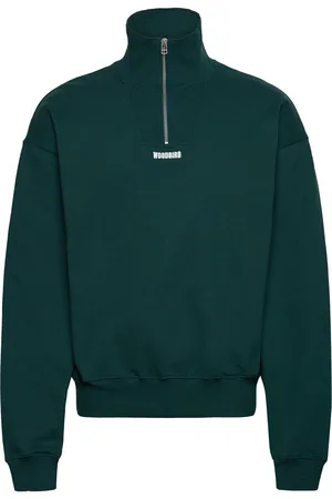 Woodbird Wblee Half Zip Tops Sweat-shirts & Hoodies Sweat-shirts Green