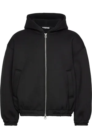 Weekday Bonded Scuba Zip Jacket Tops Sweat-shirts & Hoodies Hoodies Black