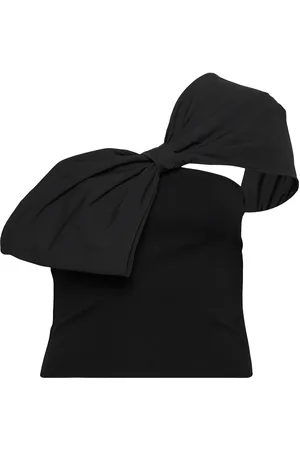 Monki Bow Tube Top Tops T-shirts & Tops Short-sleeved Black
