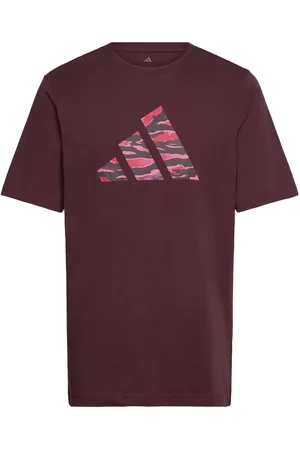 adidas M C Camo Logo T Sport Men Sports Clothes Sport Tops Sport T-shirts Burgundy