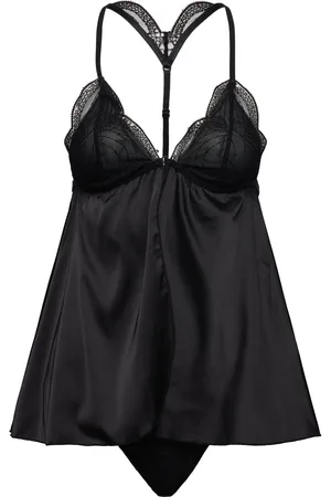 Hunkemöller Bd Satin Emb Ruby Body Alusmekko Black