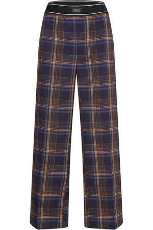 Monki Loose Elastic Suiting Trousers Bottoms Trousers Navy