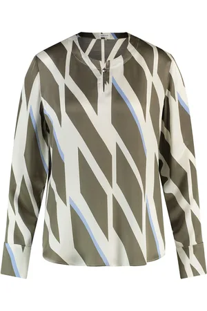 Gerry Weber Blouse 1/1 Sleeve Tops Blouses Long-sleeved Khaki Green