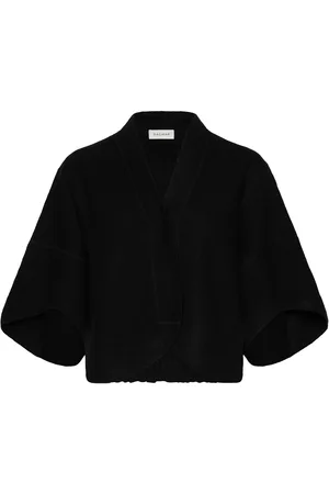 Dagmar Short Wool Cardigan Designers Knitwear Cardigans Black