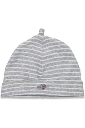 GANT Shield Striped Beanie Accessories Headwear Hats Beanie Grey
