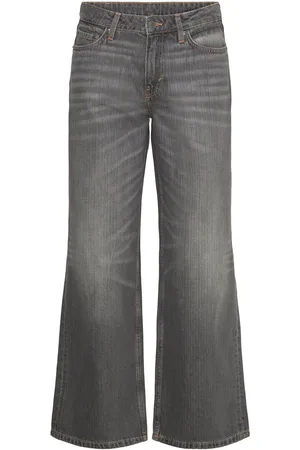 Weekday Ample Low Rise Loose Wide Leg Jeans Bottoms Jeans Wide Grey