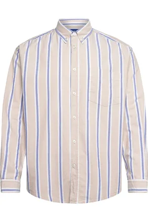 Hugo Blue Ebill Tops Shirts Denim Shirts Beige