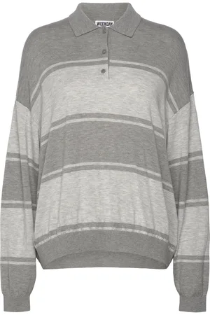 Weekday Piké Sweater Tops Knitwear Jumpers Grey