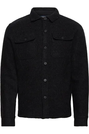 Ralph Lauren Wool-Blend Shirt Jacket Tops Overshirts Black