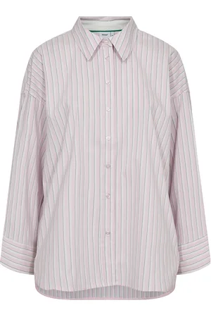 Numph Nueloise Stripe Shirt Tops Shirts Long-sleeved Pink