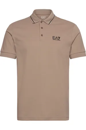 EA7 Polo Shirt Tops Polos Short-sleeved Beige