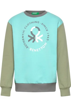 Benetton Sweater L/S Tops Sweat-shirts & Hoodies Sweat-shirts Blue