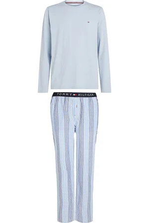 Tommy Hilfiger Ls Pant Woven Set Print Pyjama Blue