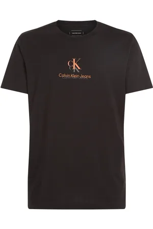 Calvin Klein Shadow Logo Tee Tops T-shirts Short-sleeved Black