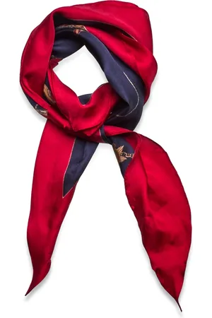 Ralph Lauren Print Silk Twill Diamond Scarf Accessories Scarves Lightweight Scarves Navy