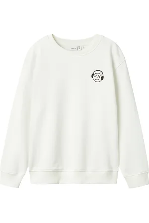 NAME IT Nkmbearne Ls Nreg Sweat Unb Tops Sweat-shirts & Hoodies Sweat-shirts White