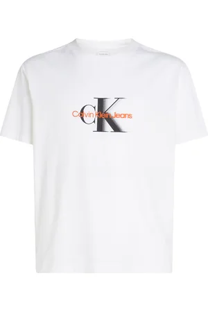 Calvin Klein Monologo Shift Tee Tops T-shirts Short-sleeved White