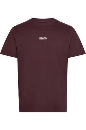 Clean Cut Cohen Brushed Tee Ss Tops T-shirts Short-sleeved Burgundy