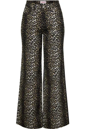 ONLY Carmadison Hw Wide Aop Long Pnt Bottoms Trousers Wide Leg Black